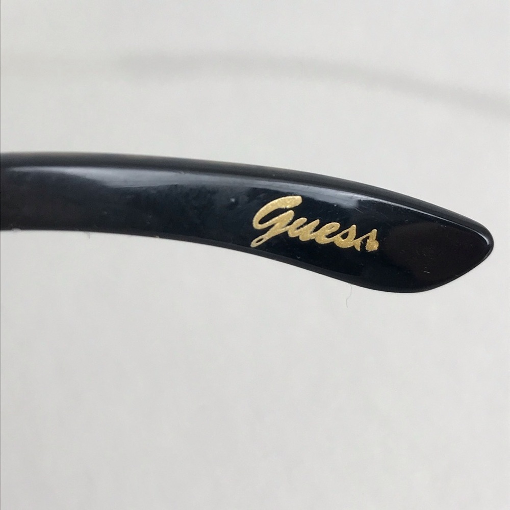 Guess Women's Sunglasses Black Frames W/Leopard Print Gold Rhinestone Accents - Picture 7 of 10